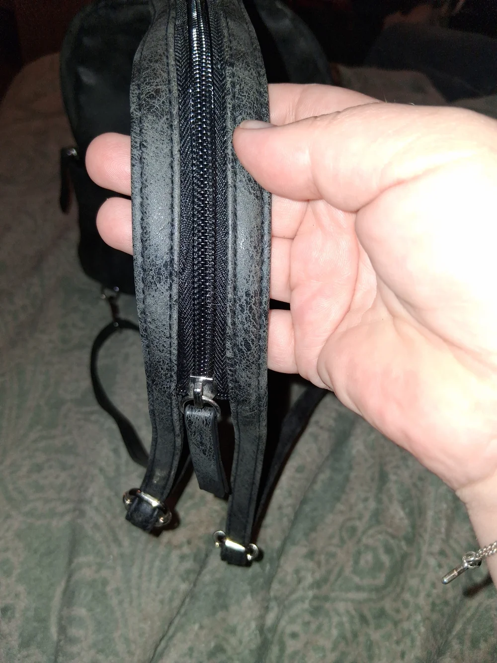 Rosetti Charcoal Faux Leather Backpack